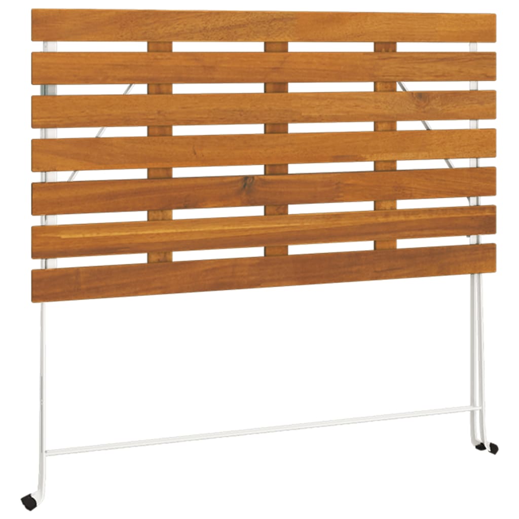 Kokoontaitettava bistropöytä 100x54x71 cm akasiapuu ja teräs - Sisustajankoti.fi