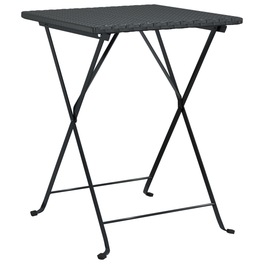 Taitettava bistropöytä musta 55x54x71 cm polyrottinki - Sisustajankoti.fi