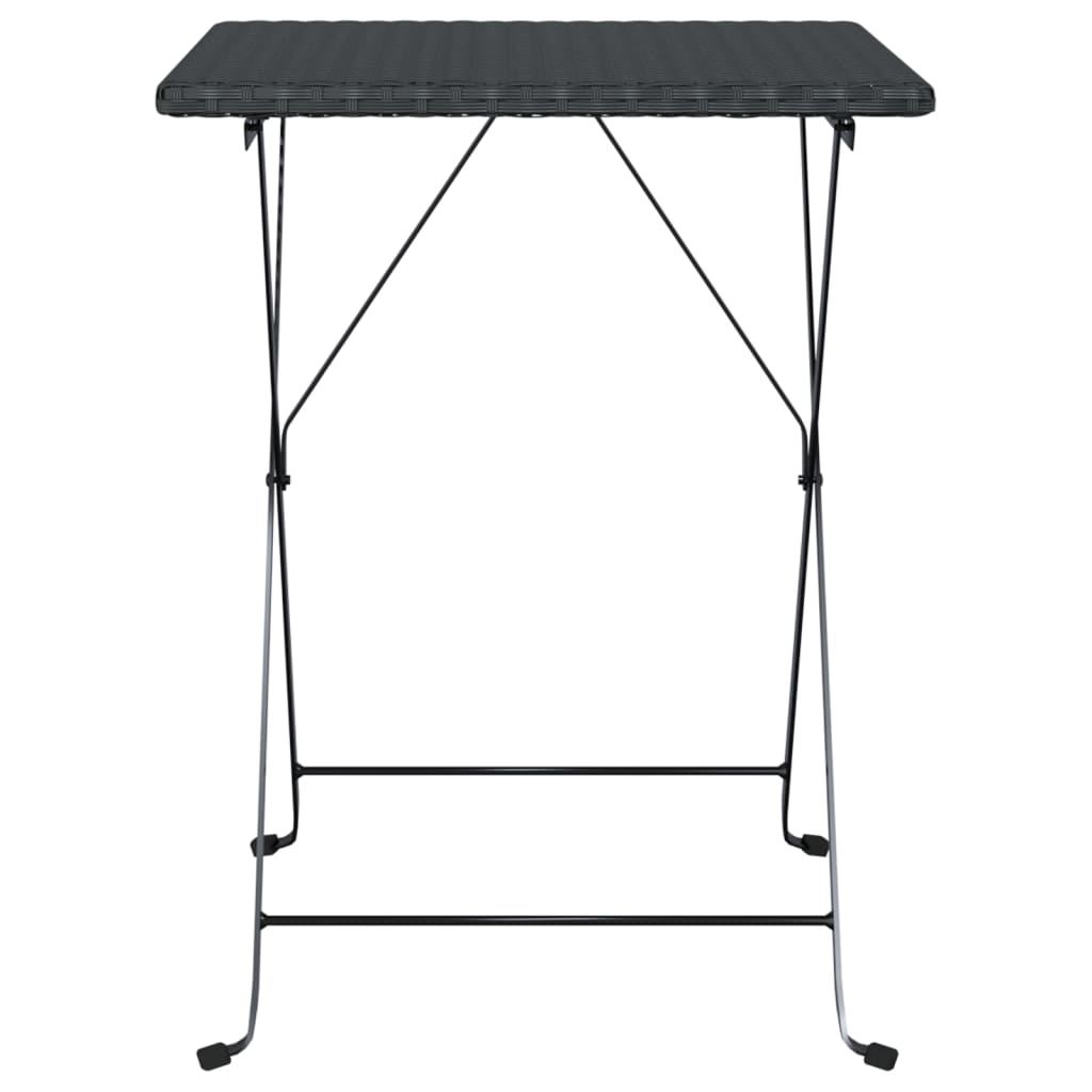 Taitettava bistropöytä musta 55x54x71 cm polyrottinki - Sisustajankoti.fi