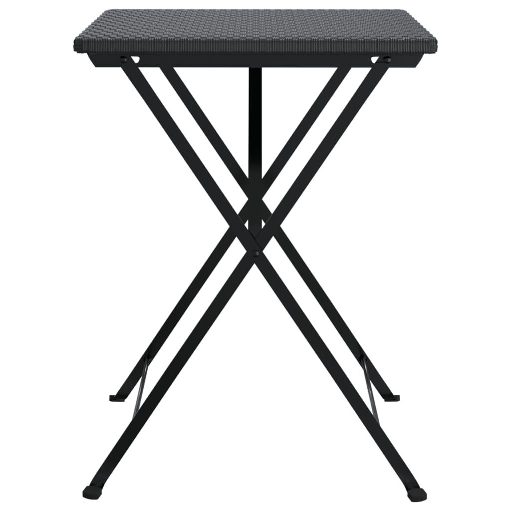 Taitettava bistropöytä musta 55x54x71 cm polyrottinki - Sisustajankoti.fi