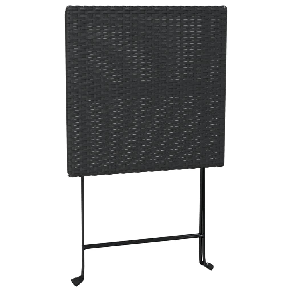 Taitettava bistropöytä musta 55x54x71 cm polyrottinki - Sisustajankoti.fi