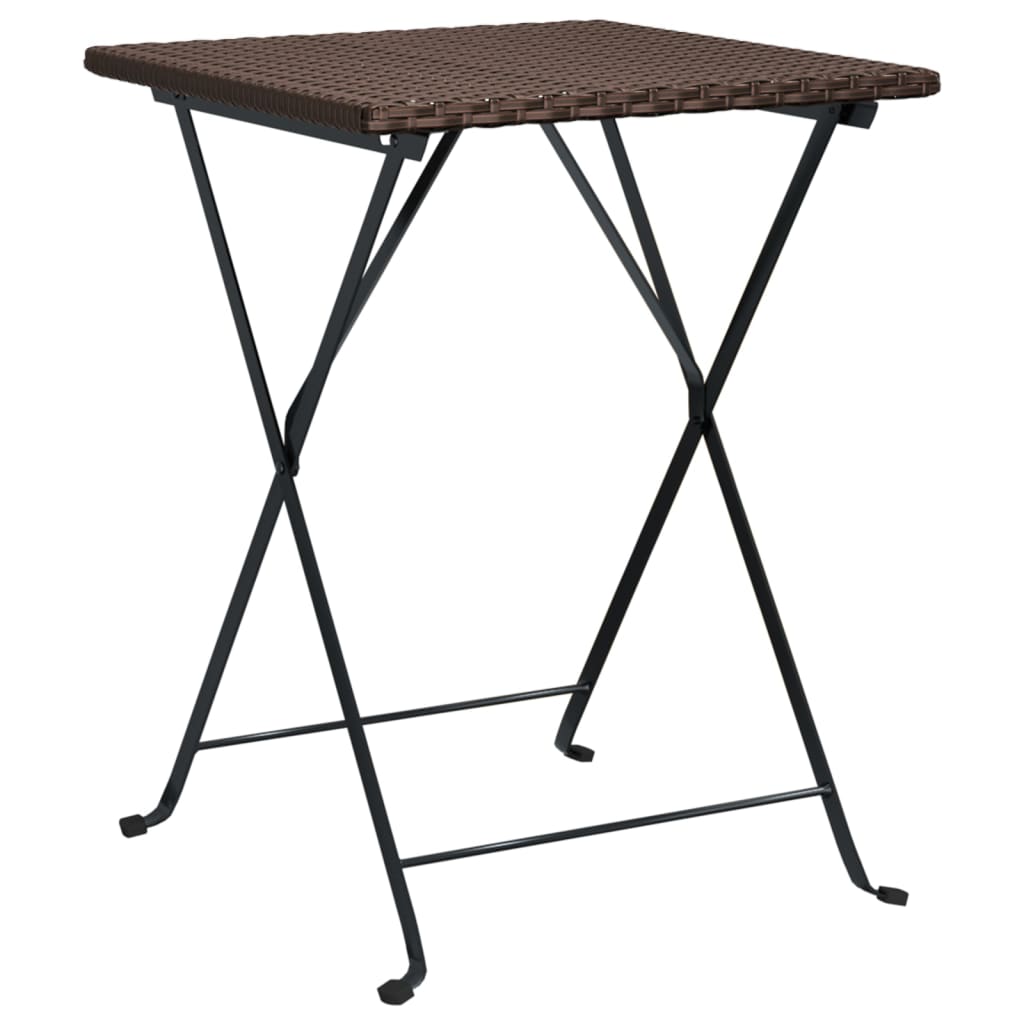 Taitettava bistropöytä ruskea 55x54x71 cm polyrottinki - Sisustajankoti.fi