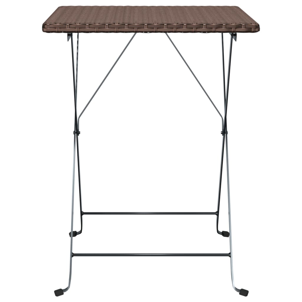 Taitettava bistropöytä ruskea 55x54x71 cm polyrottinki - Sisustajankoti.fi