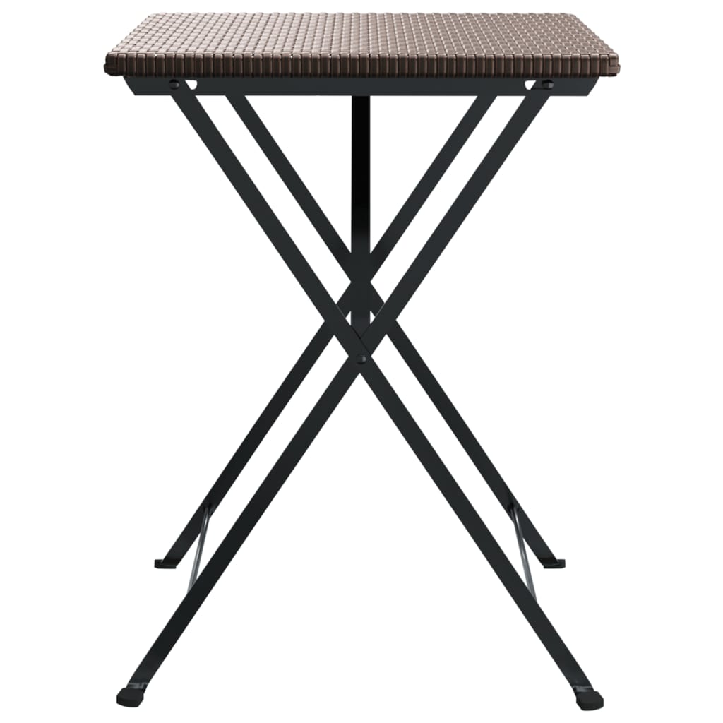 Taitettava bistropöytä ruskea 55x54x71 cm polyrottinki - Sisustajankoti.fi