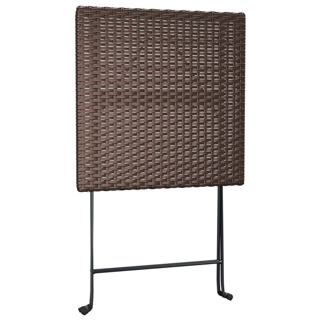 Taitettava bistropöytä ruskea 55x54x71 cm polyrottinki - Sisustajankoti.fi