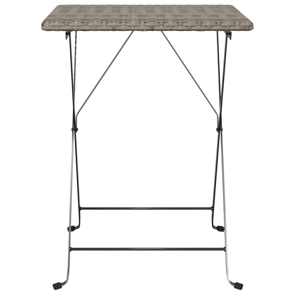 Taitettava bistropöytä harmaa 55x54x71 cm polyrottinki - Sisustajankoti.fi