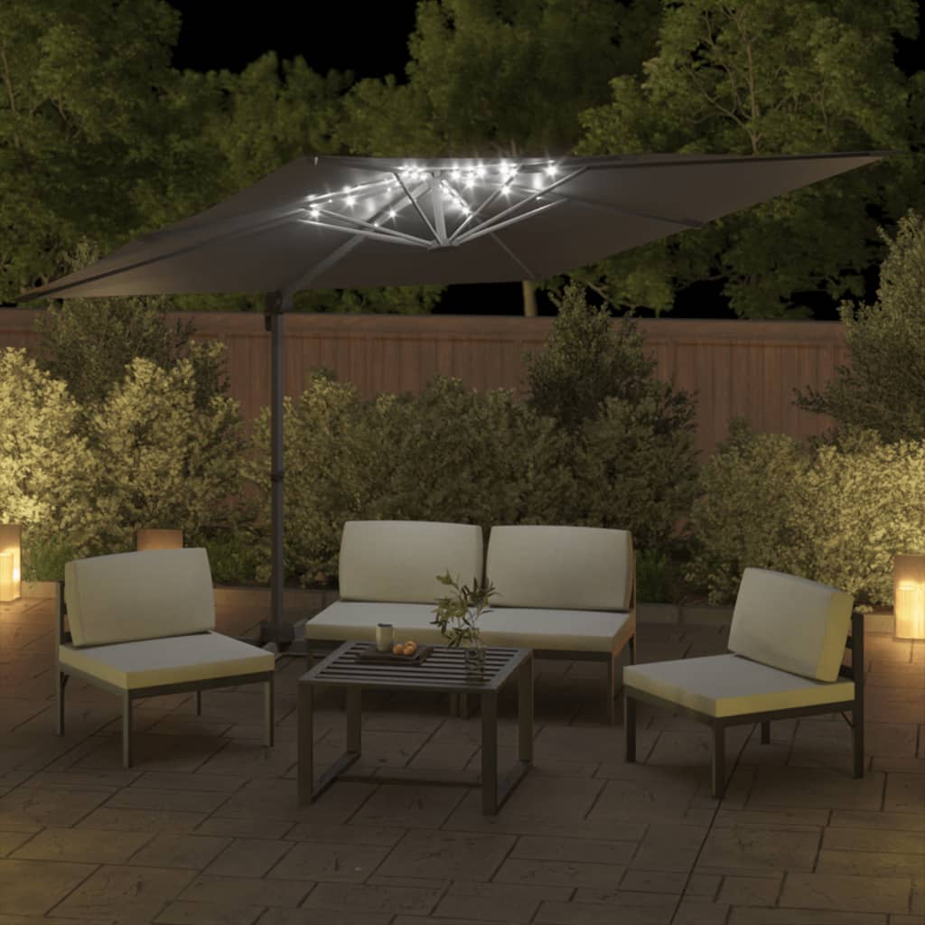Riippuva LED-aurinkovarjo antrasiitti 400x300 cm - Sisustajankoti.fi