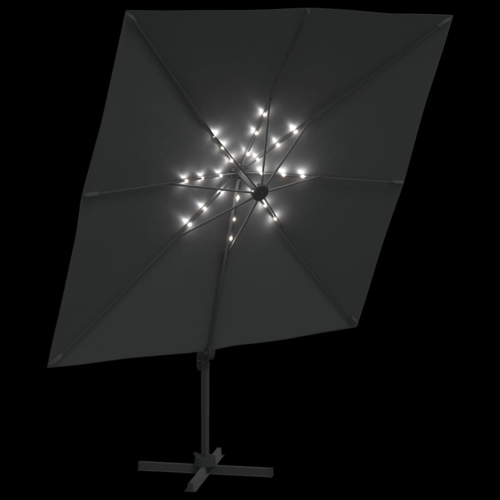 Riippuva LED-aurinkovarjo antrasiitti 400x300 cm - Sisustajankoti.fi