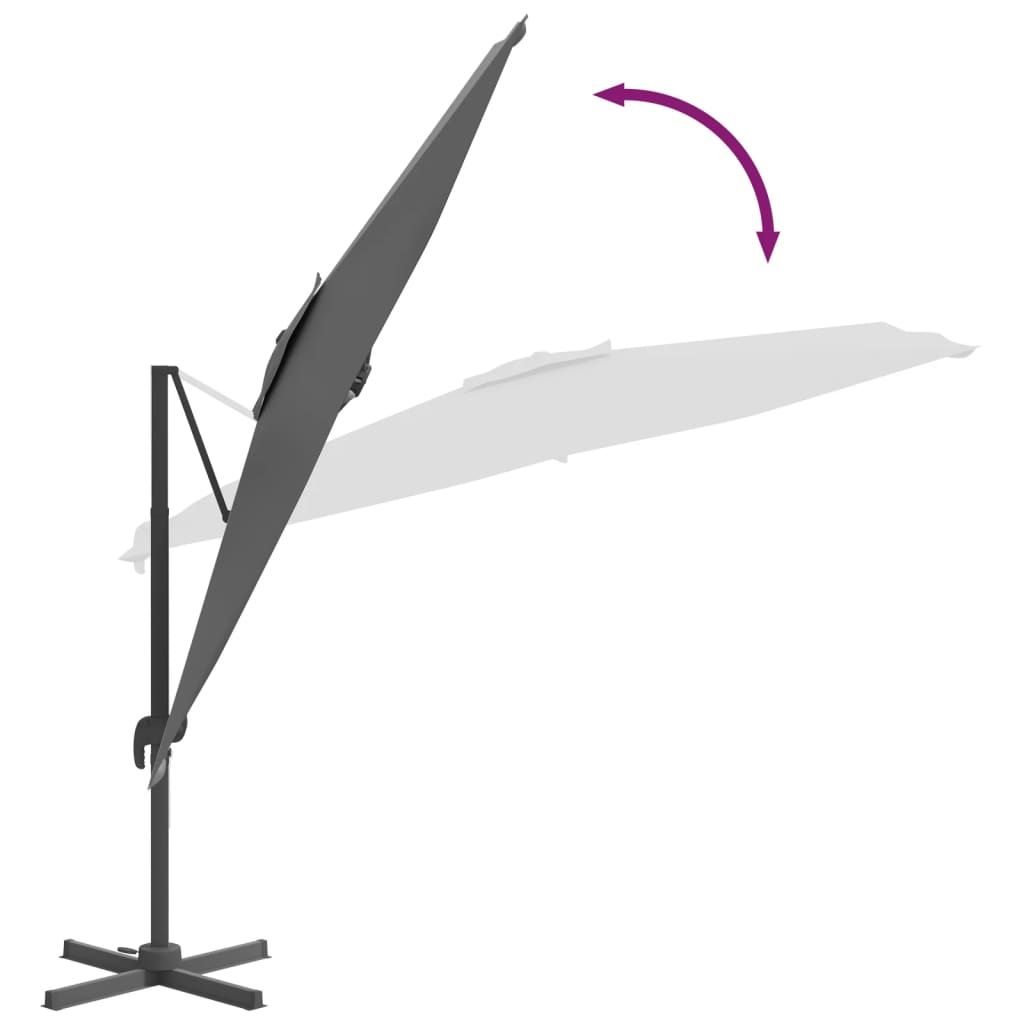 Riippuva LED-aurinkovarjo antrasiitti 400x300 cm - Sisustajankoti.fi