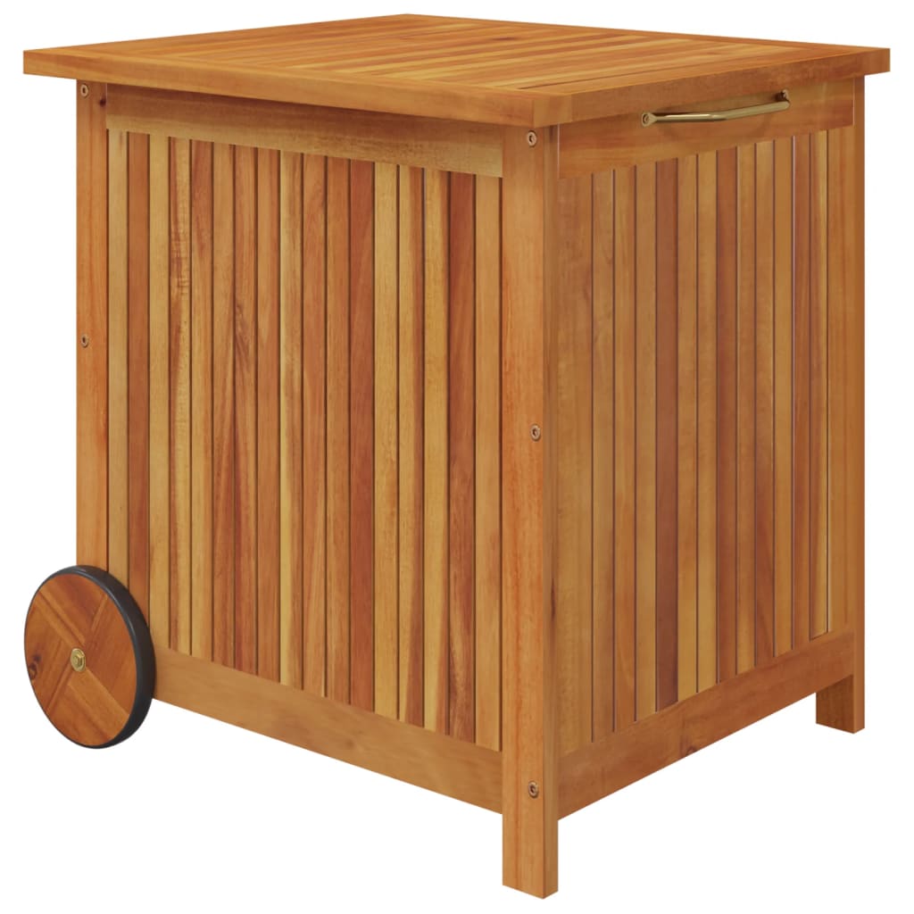 Ulkosäilytyslaatikko pyörillä 60x50x58 cm täysi akasiapuu - Sisustajankoti.fi