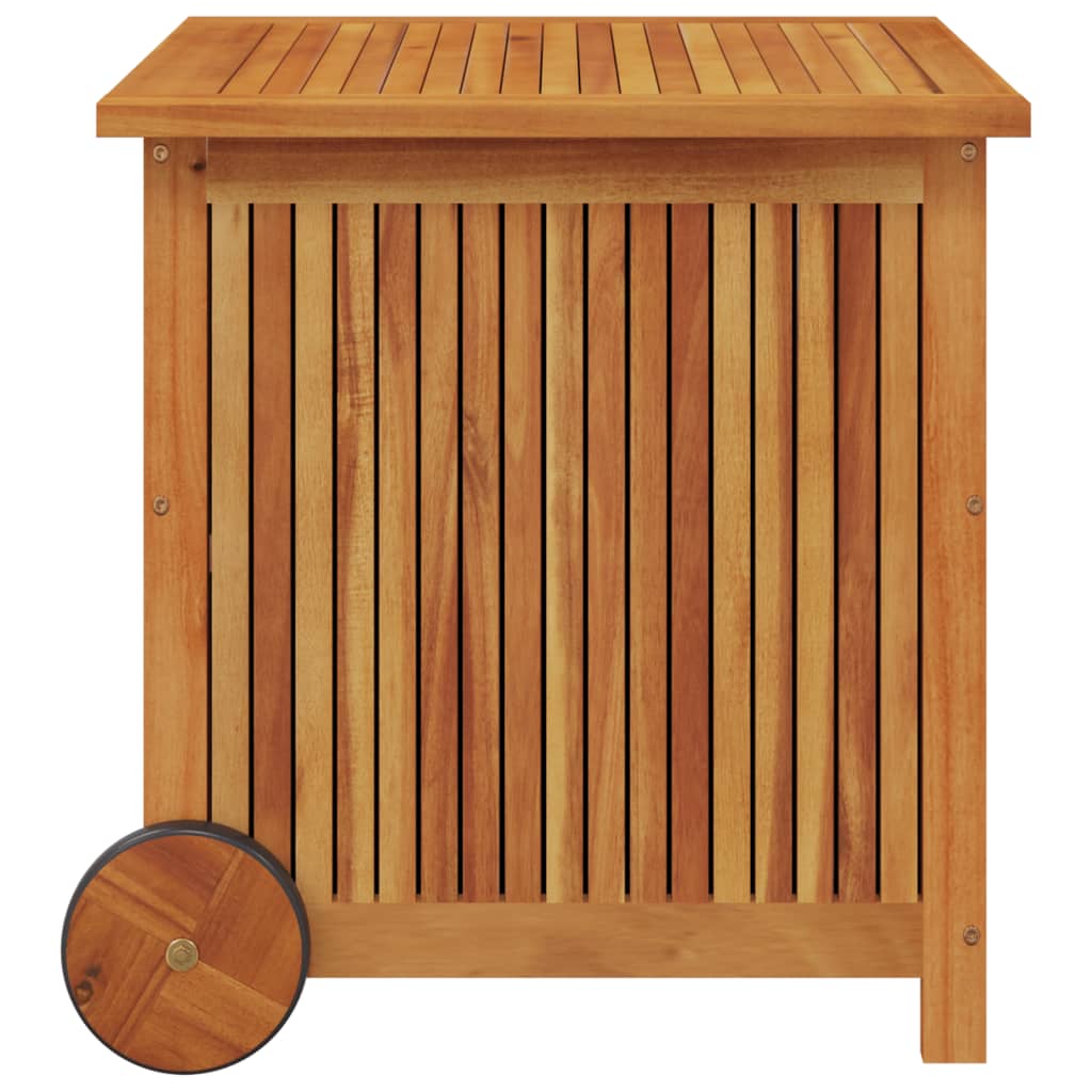 Ulkosäilytyslaatikko pyörillä 60x50x58 cm täysi akasiapuu - Sisustajankoti.fi