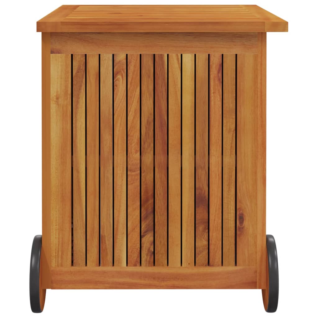Ulkosäilytyslaatikko pyörillä 60x50x58 cm täysi akasiapuu - Sisustajankoti.fi