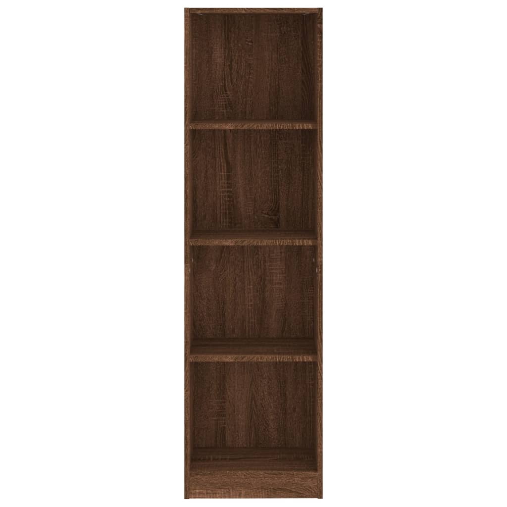 4-tasoinen Kirjahylly ruskea tammi 40x24x143 cm tekninen puu - Sisustajankoti.fi
