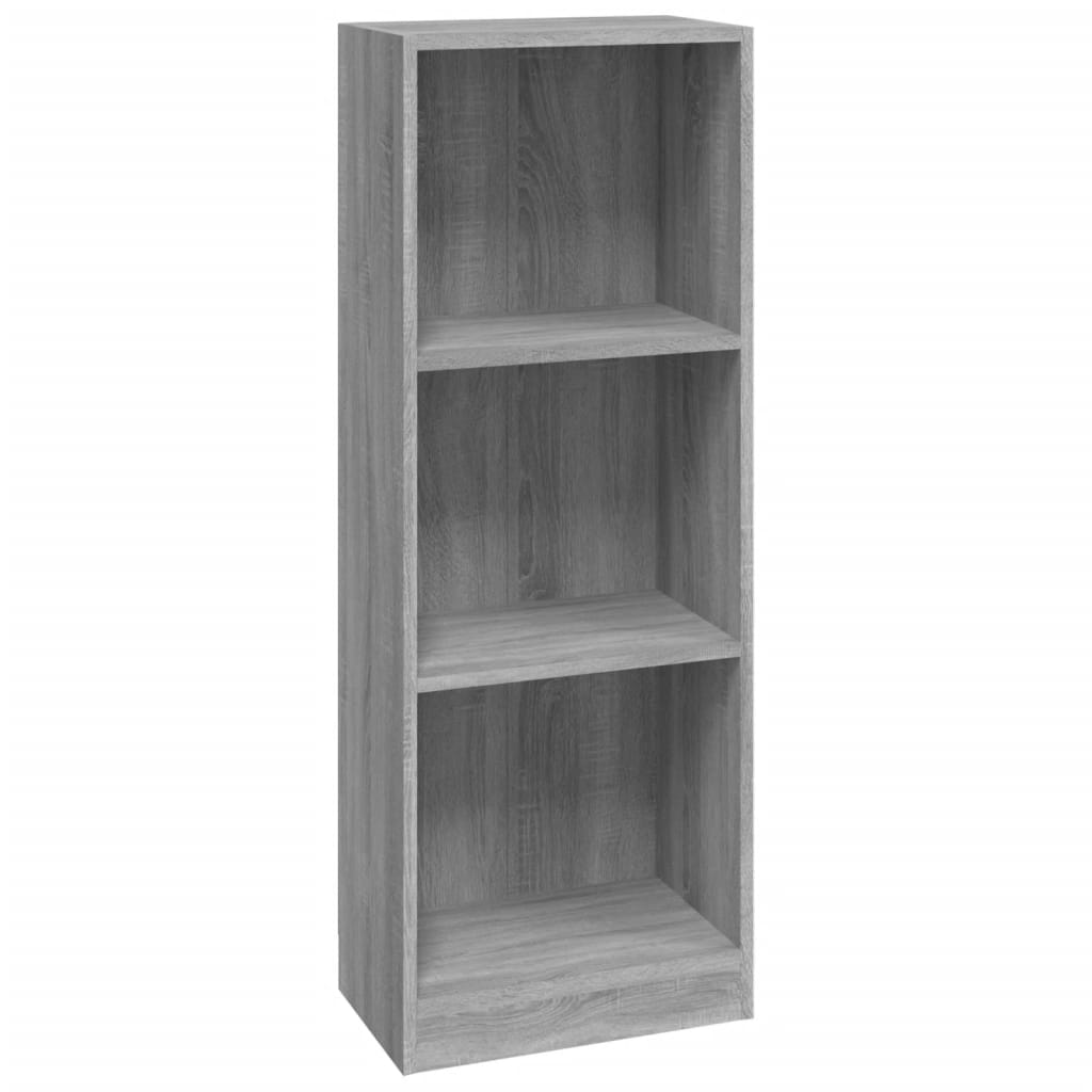 3-tasoinen Kirjahylly harmaa Sonoma 40x24x109 cm tekninen puu - Sisustajankoti.fi