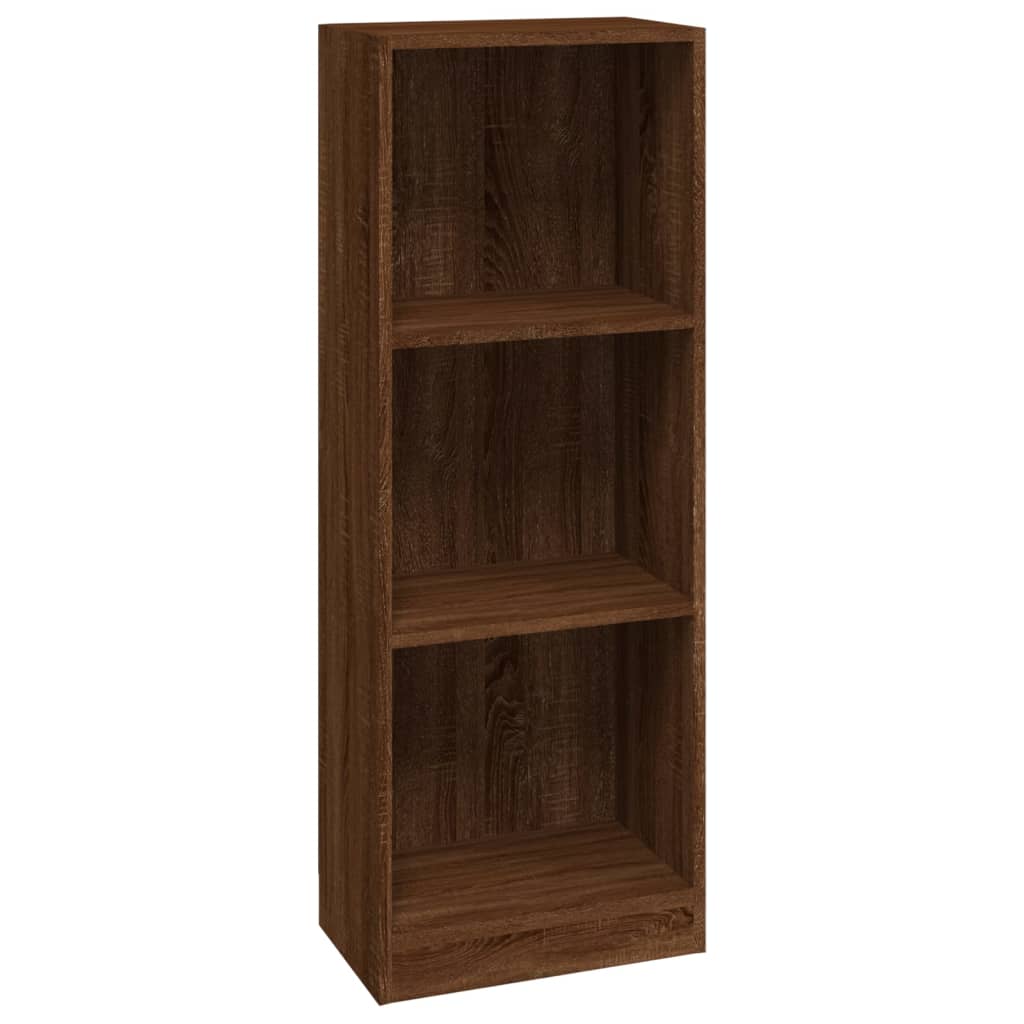 3-tasoinen Kirjahylly ruskea tammi 40x24x109 cm tekninen puu - Sisustajankoti.fi