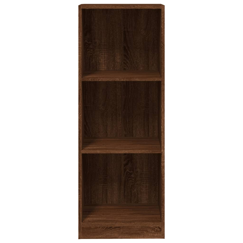 3-tasoinen Kirjahylly ruskea tammi 40x24x109 cm tekninen puu - Sisustajankoti.fi