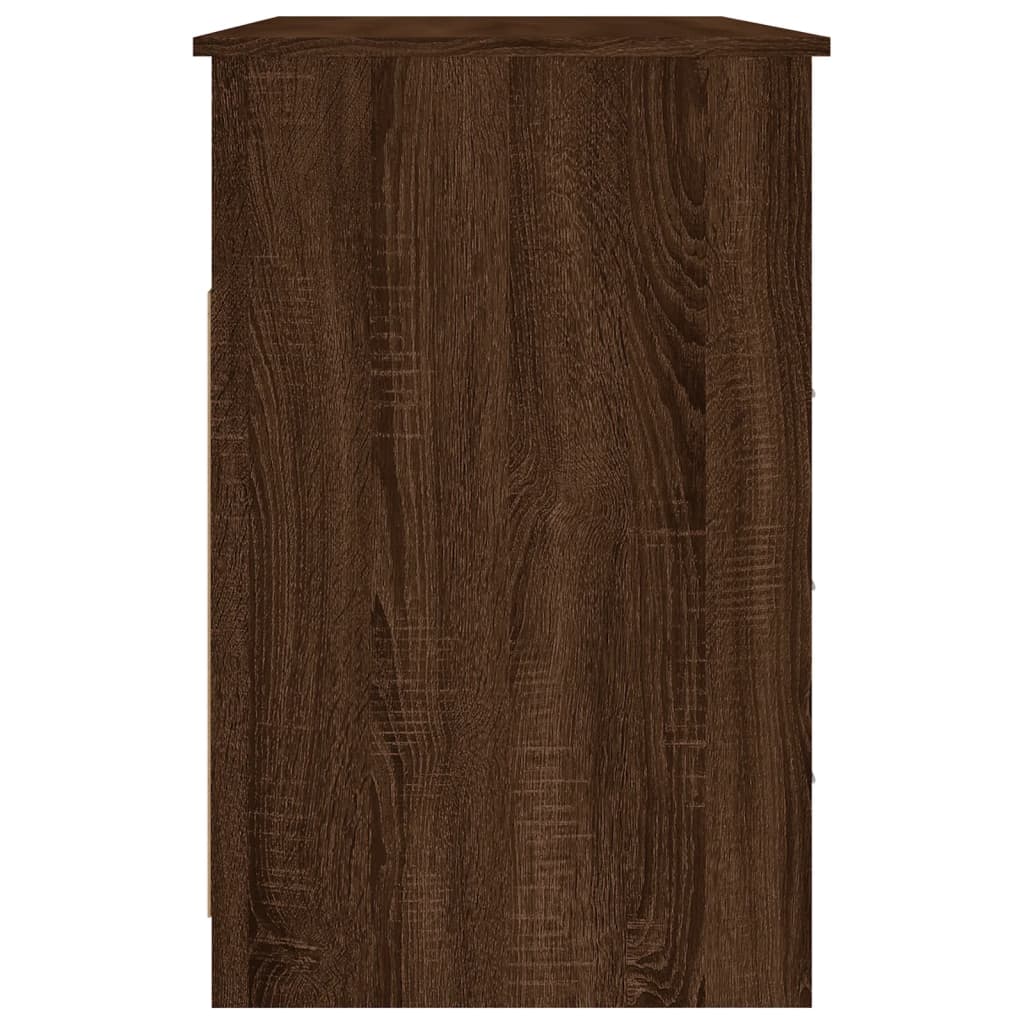 Työpöytä laatikoilla ruskea tammi 102x50x76 cm tekninen puu - Sisustajankoti.fi
