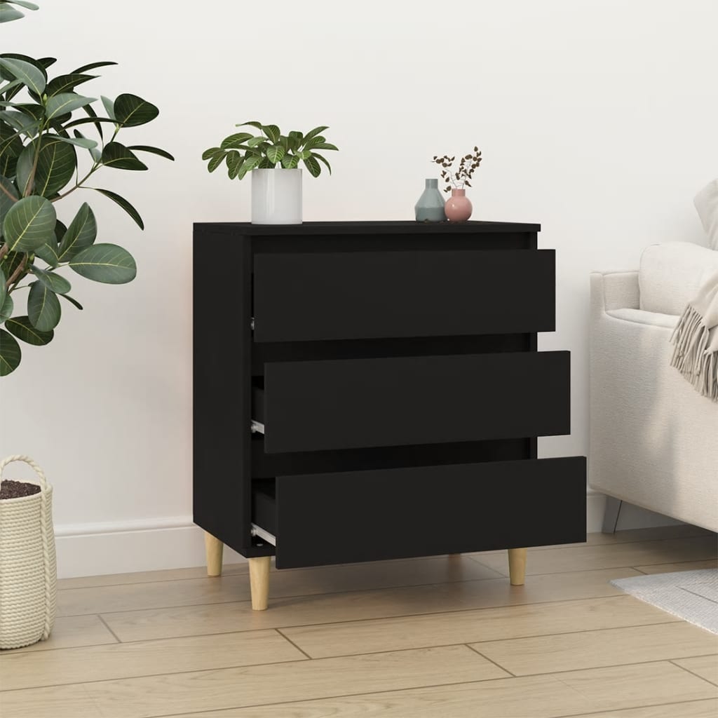 Senkki musta 60x35x70 cm tekninen puu - Sisustajankoti.fi