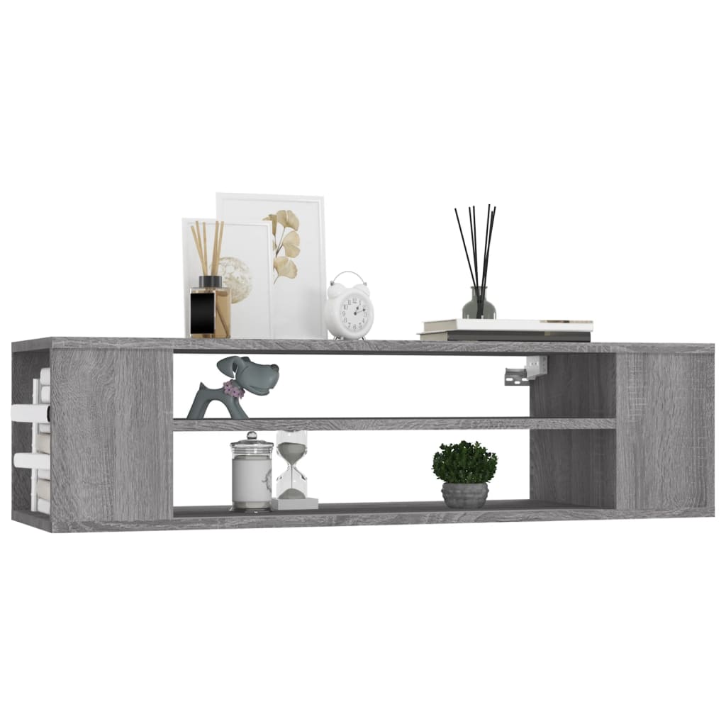 Seinä TV-taso harmaa Sonoma 100x30x26,5 cm tekninen puu - Sisustajankoti.fi