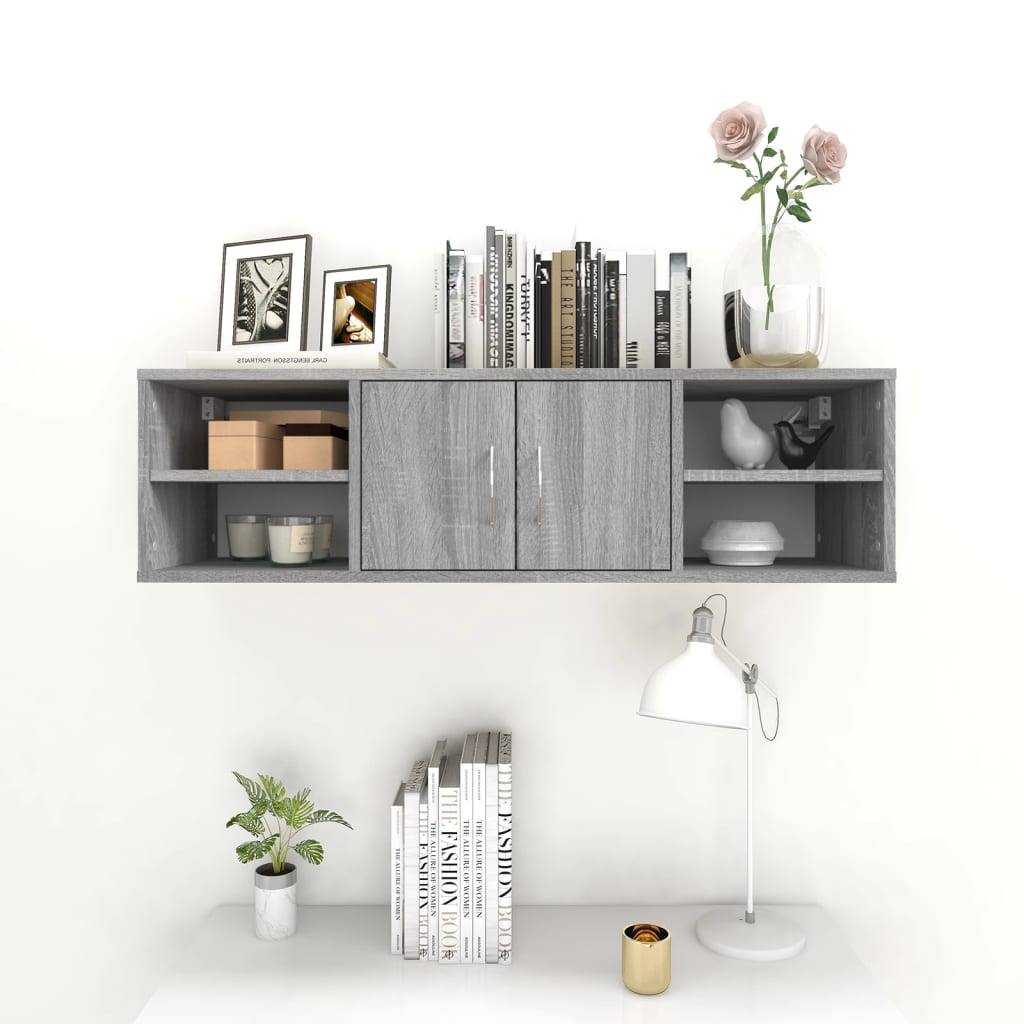 Seinähylly harmaa Sonoma 102x30x29 cm tekninen puu - Sisustajankoti.fi