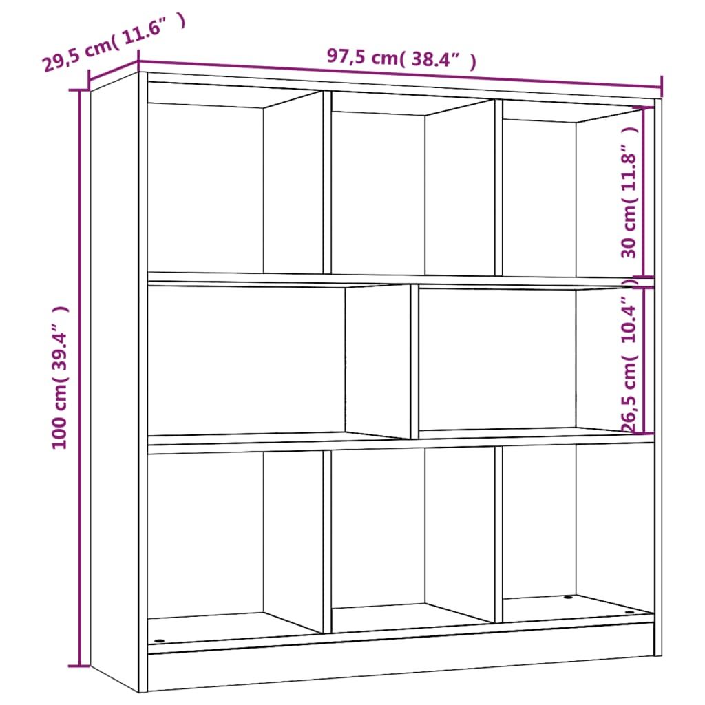 Kirjakaappi ruskea tammi 97,5x29,5x100 cm tekninen puu - Sisustajankoti.fi