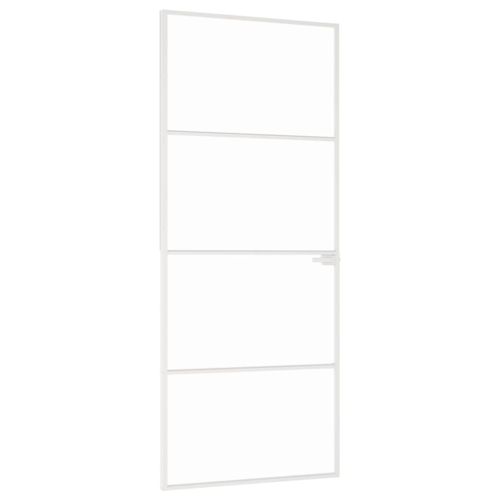Sisäovi valkoinen 83x201,5 cm karkaistu lasi ja alumiini ohut - Sisustajankoti.fi