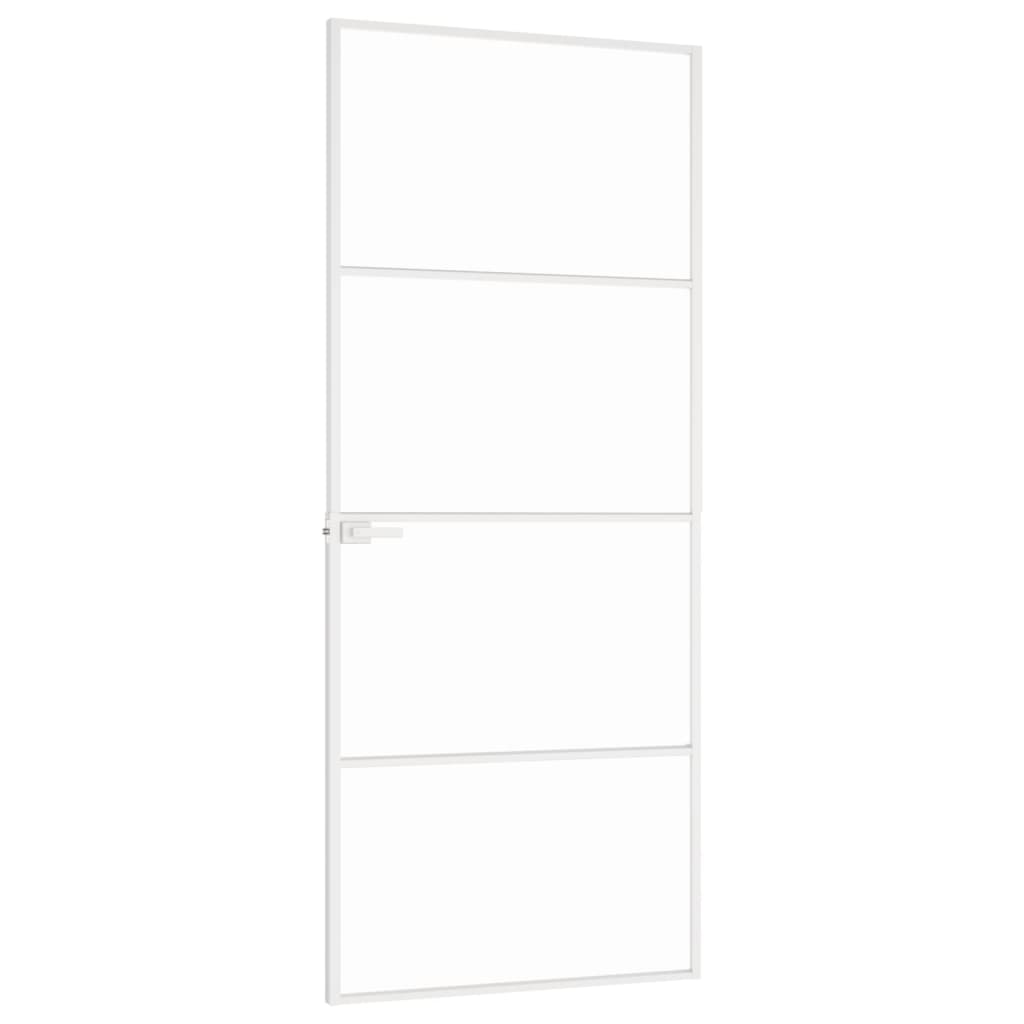 Sisäovi valkoinen 83x201,5 cm karkaistu lasi ja alumiini ohut - Sisustajankoti.fi