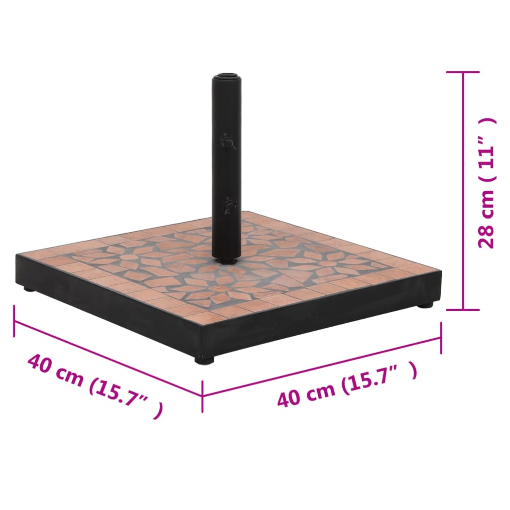 Aurinkovarjon jalka terrakotta neliö 12 kg - Sisustajankoti.fi