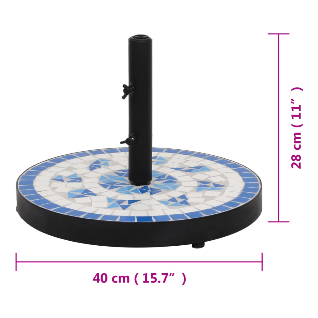 Aurinkovarjon jalka sinivalkoinen pyöreä 12 kg - Sisustajankoti.fi