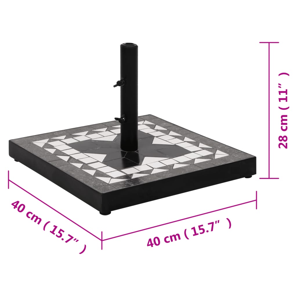 Aurinkovarjon jalka mustavalkoinen neliö 12 kg - Sisustajankoti.fi