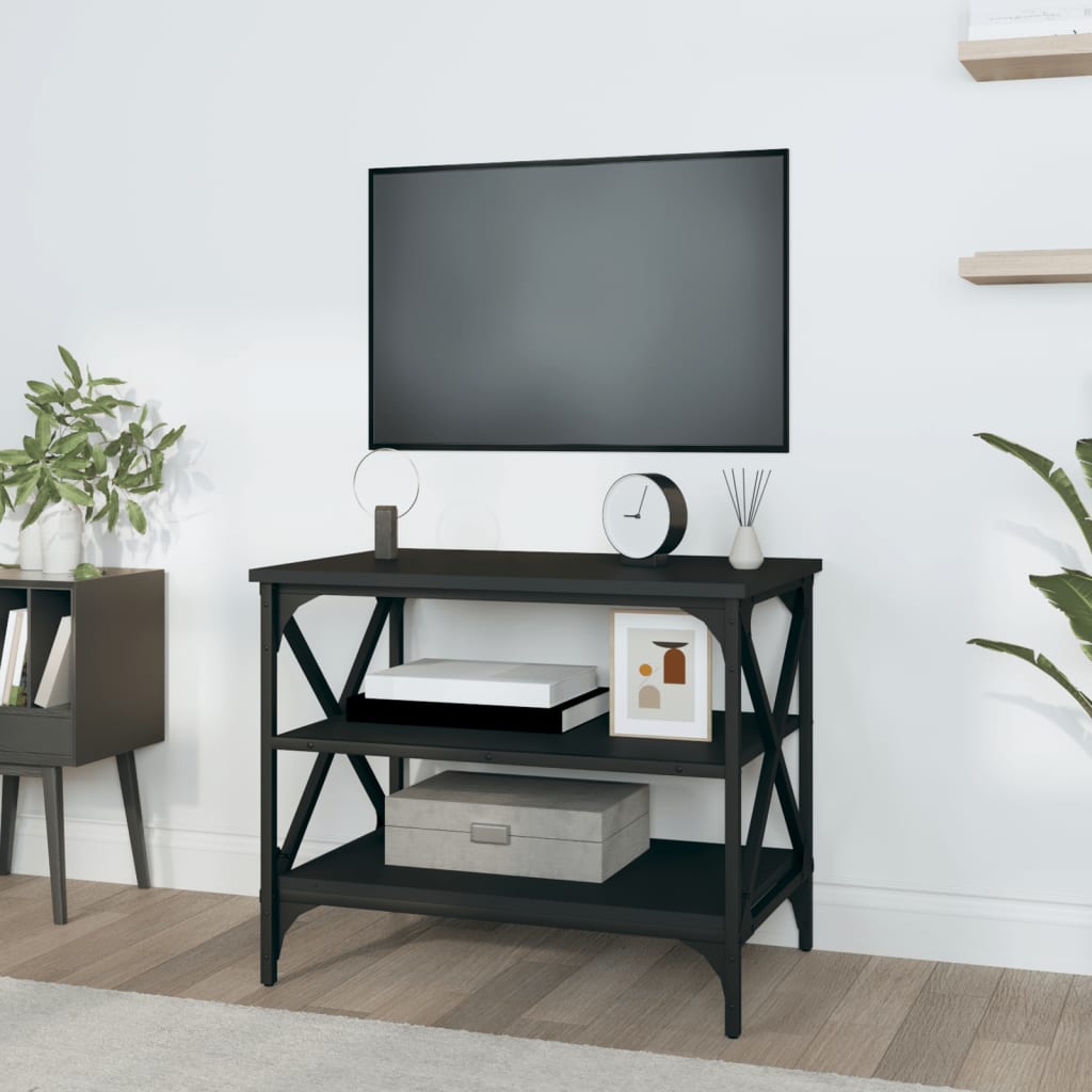 TV-taso musta 60x40x50 cm tekninen puu - Sisustajankoti.fi