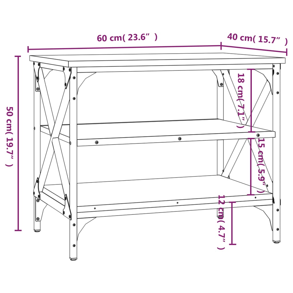 TV-taso musta 60x40x50 cm tekninen puu - Sisustajankoti.fi