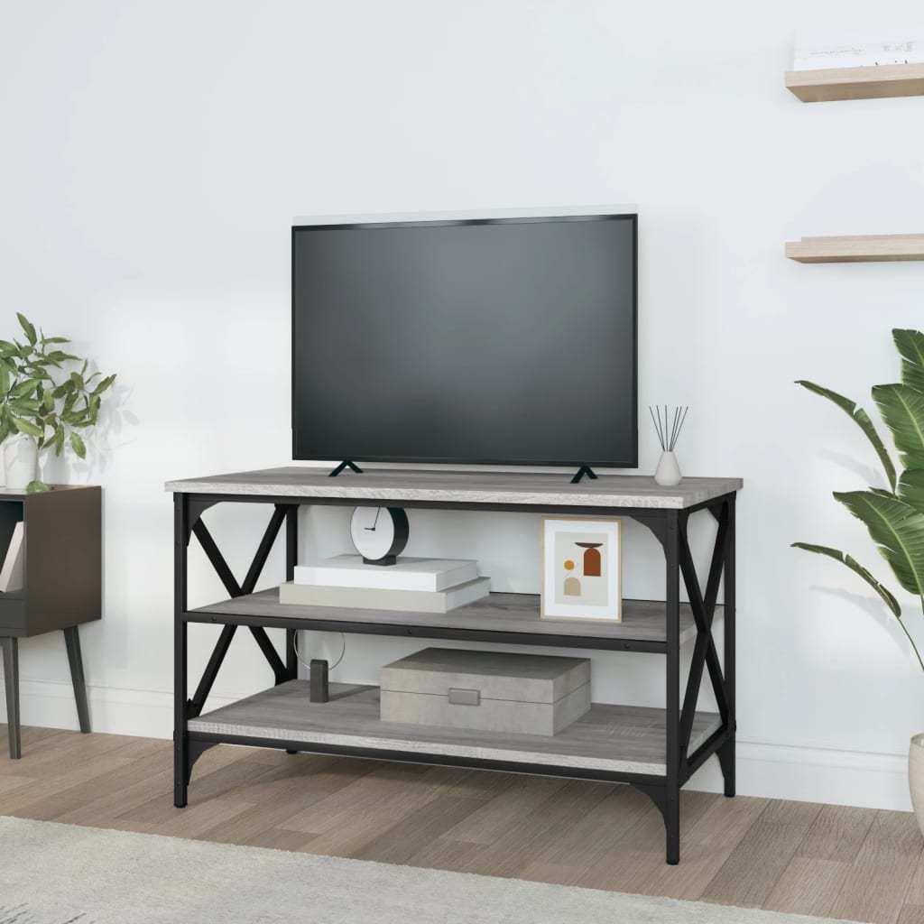 TV-taso harmaa Sonoma 80x40x30 cm tekninen puu - Sisustajankoti.fi