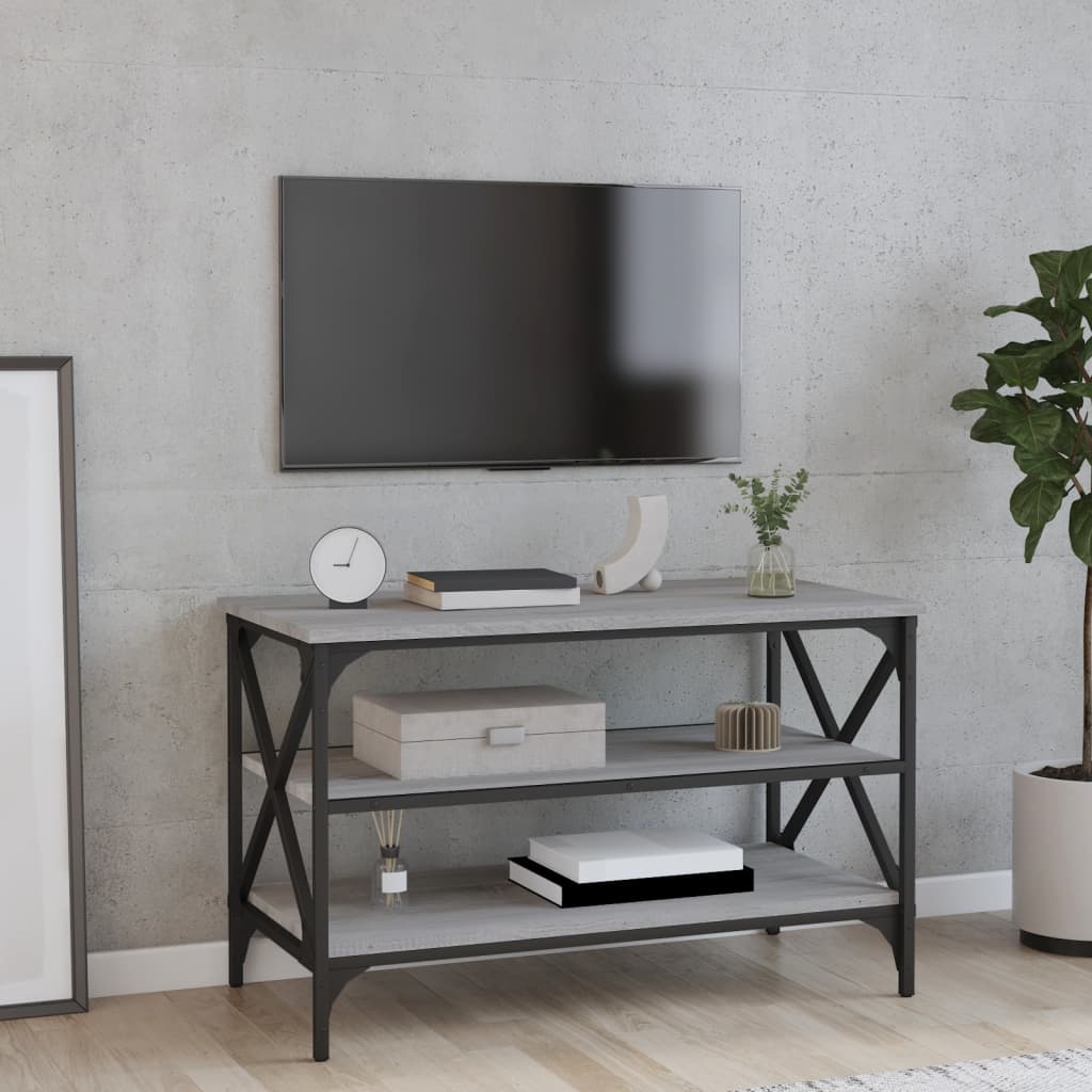 TV-taso harmaa Sonoma 80x40x30 cm tekninen puu - Sisustajankoti.fi