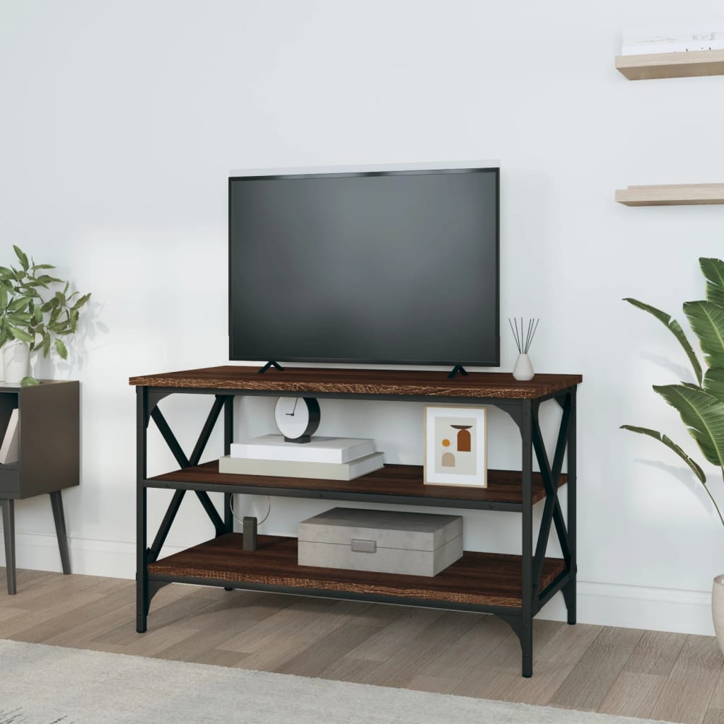 TV-taso ruskea tammi 80x40x50 cm tekninen puu - Sisustajankoti.fi