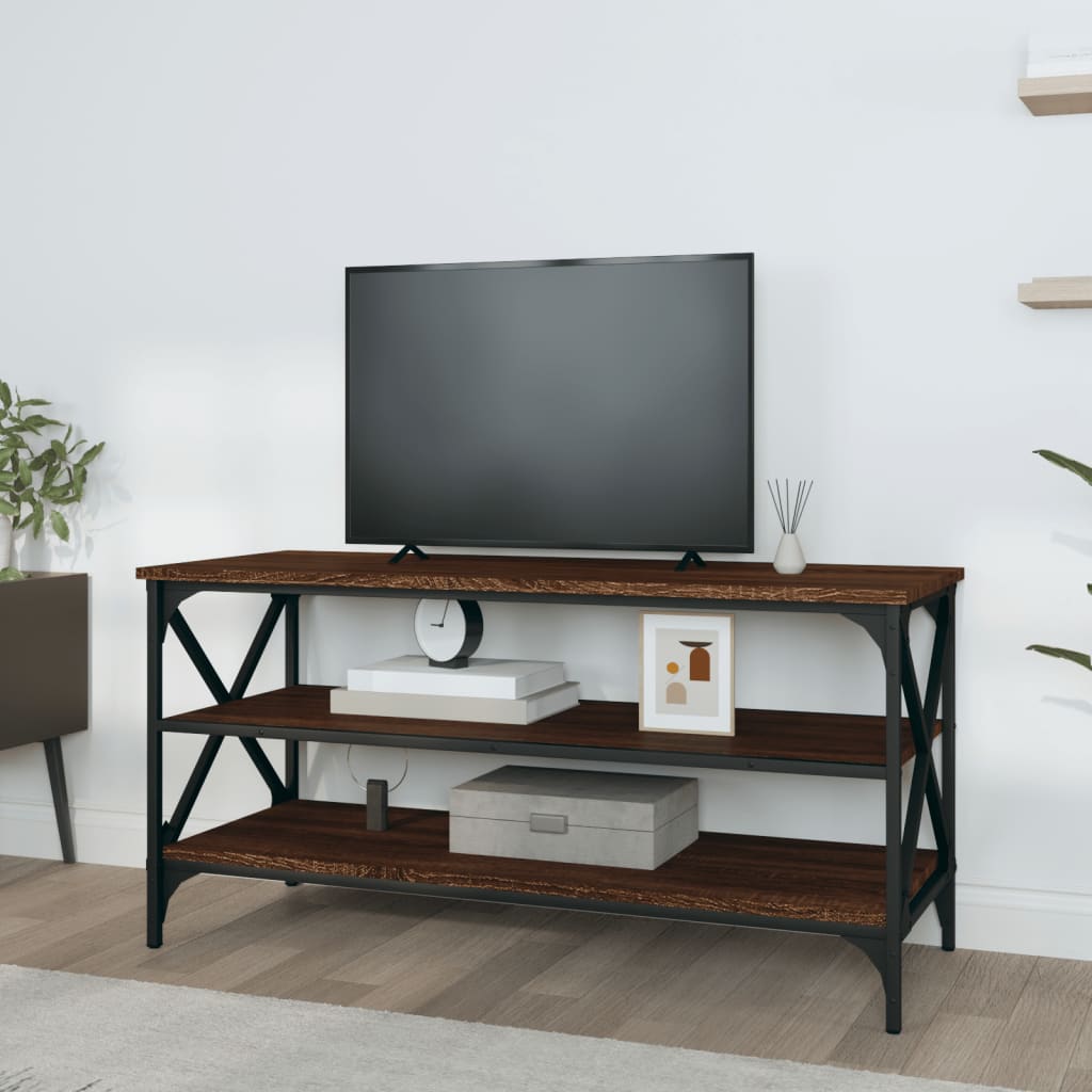TV-taso ruskea tammi 100x40x50 cm tekninen puu - Sisustajankoti.fi