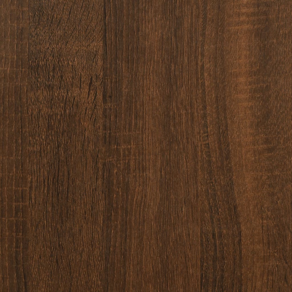 Sivupöytä pyörillä ruskea tammi 50x35x55,5 cm tekninen puu - Sisustajankoti.fi
