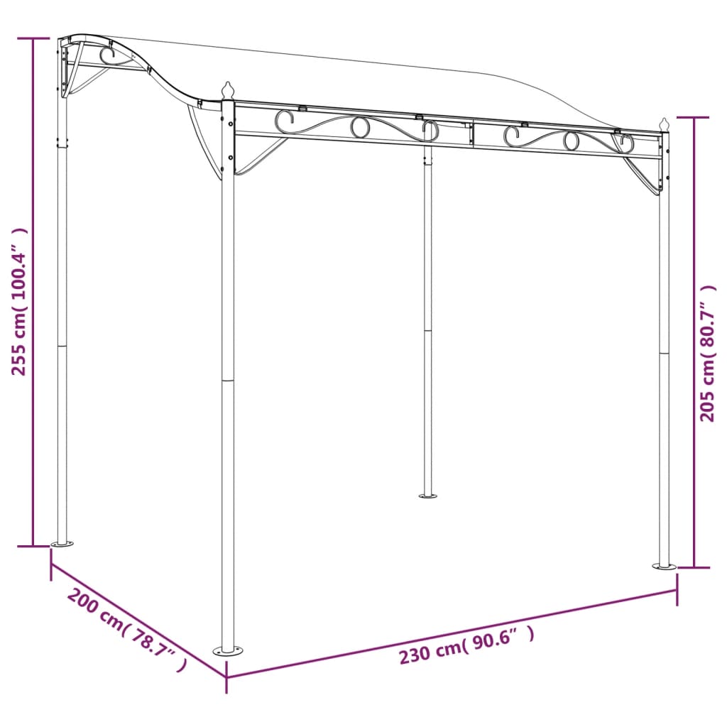 Katos kerma 2x2,3 m 180 g/m² kangas ja teräs - Sisustajankoti.fi
