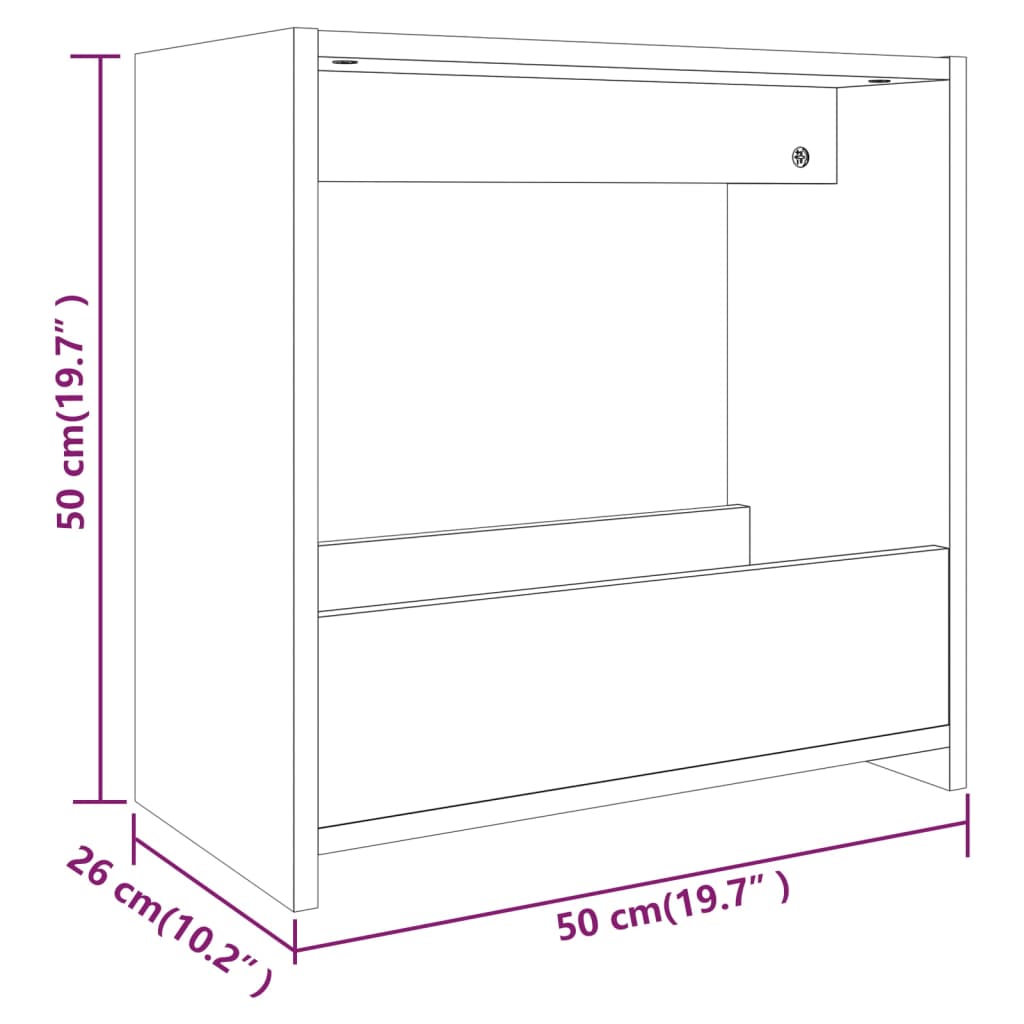 Sivupöytä savutammi 50x26x50 cm tekninen puu - Sisustajankoti.fi