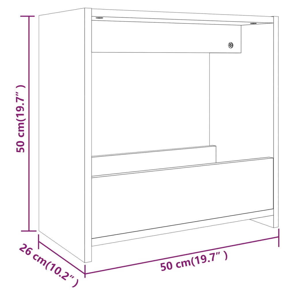 Sivupöytä harmaa Sonoma 50x26x50 cm tekninen puu - Sisustajankoti.fi