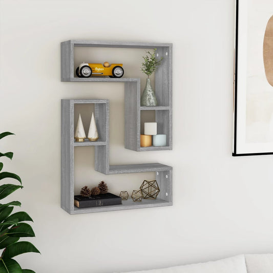 Seinähyllyt 2 kpl harmaa Sonoma 50x15x50 cm tekninen puu - Sisustajankoti.fi