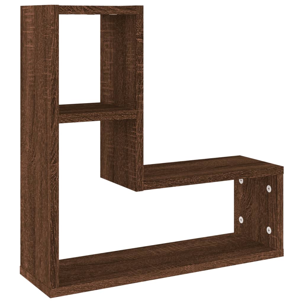 Seinähyllyt 2 kpl ruskea tammi 50x15x50 cm tekninen puu - Sisustajankoti.fi
