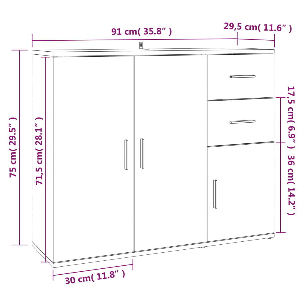 Senkki savutammi 91x29,5x75 cm tekninen puu - Sisustajankoti.fi