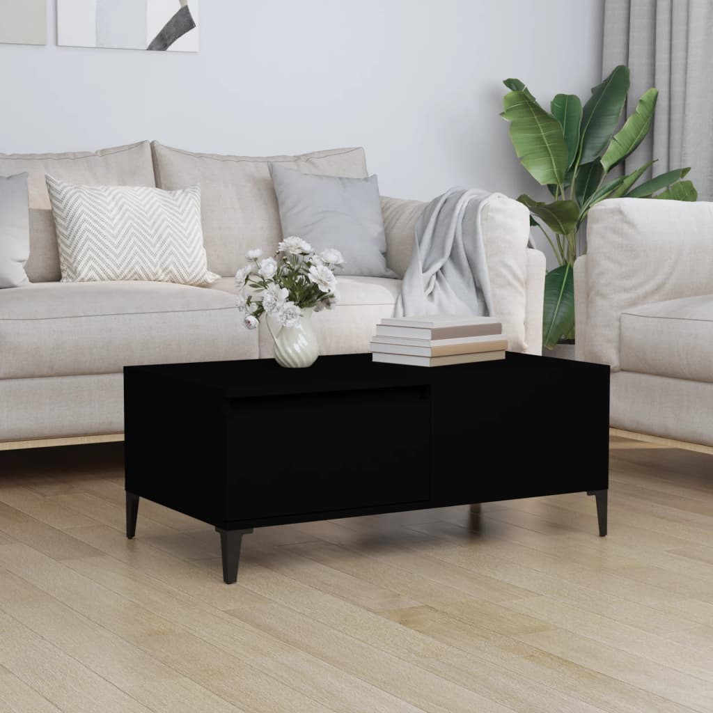 Sohvapöytä musta 90x50x36,5 cm tekninen puu - Sisustajankoti.fi