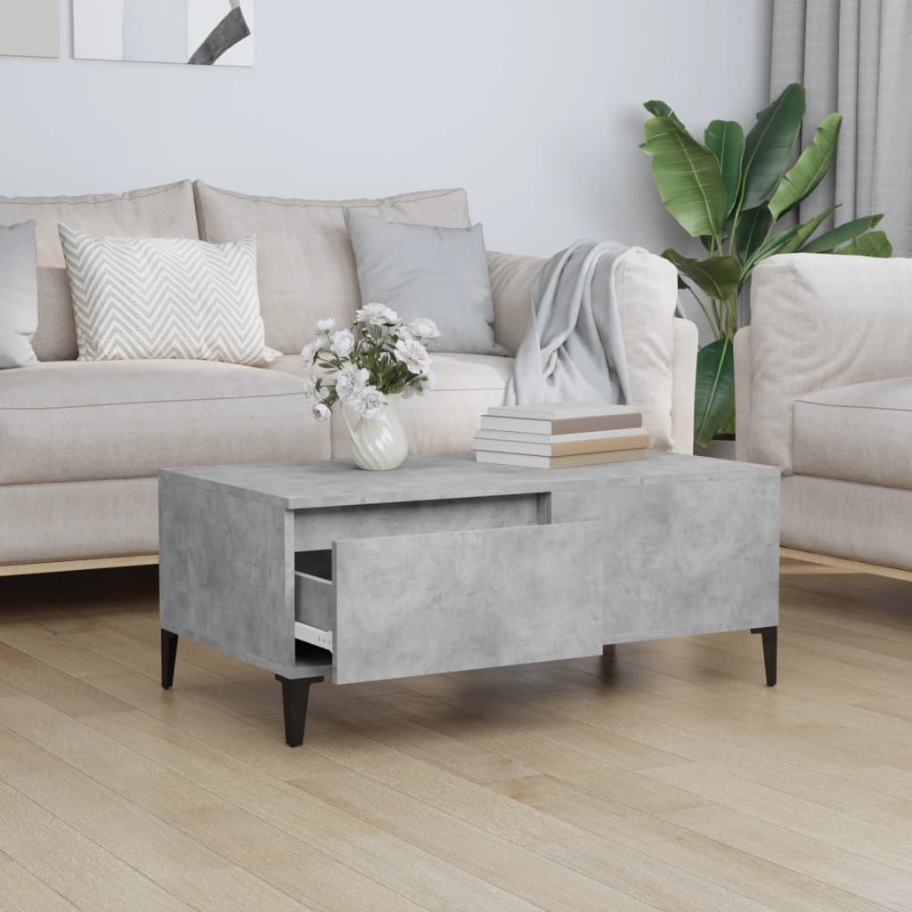 Sohvapöytä betoninharmaa 90x50x36,5 cm tekninen puu - Sisustajankoti.fi