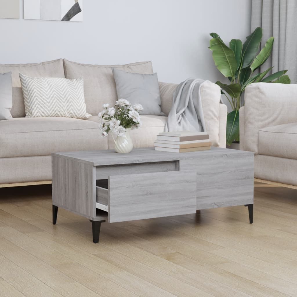 Sohvapöytä harmaa Sonoma 90x50x36,5 cm tekninen puu - Sisustajankoti.fi