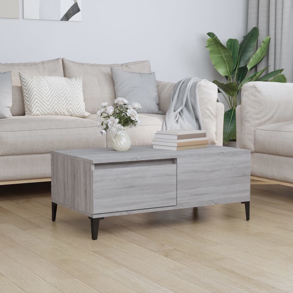 Sohvapöytä harmaa Sonoma 90x50x36,5 cm tekninen puu - Sisustajankoti.fi