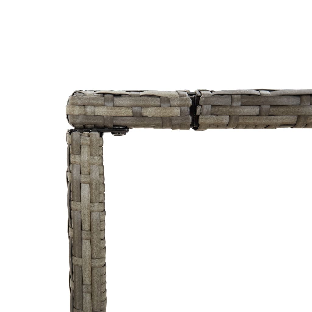 Baaripöytä lasipöytälevyllä harmaa 180x70x110 cm polyrottinki - Sisustajankoti.fi
