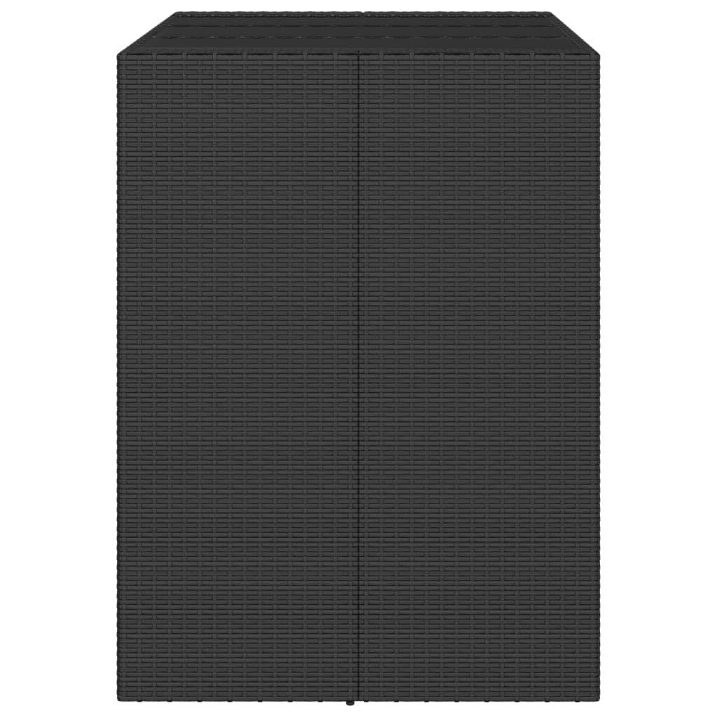 Baaripöytä lasipöytälevyllä musta 105x80x110 cm polyrottinki - Sisustajankoti.fi
