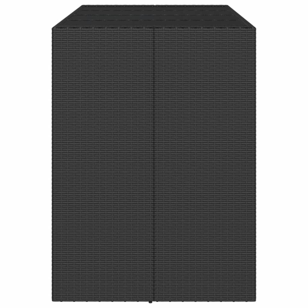Baaripöytä lasipöytälevyllä musta 145x80x110 cm polyrottinki - Sisustajankoti.fi
